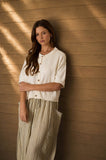 Raw Edge Short Sleeve Knit Cardigan, Natural