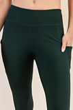 Nylon Rib Leggings With Pockets- Regency Green (S, 1X, 2X)