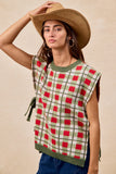 Christmas Plaid Tie Sweater Vest