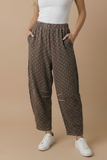 Plus Elastic Waist Polka Dot Barrel Pants