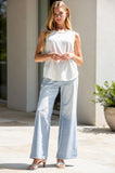 Round Neck Knit Tank Top, Ivory