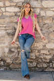 Thermal Two-Tone Top, Pink (M, L, 1X-3X)