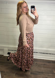 Tiered Maxi Skirt, Persimmon