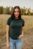 Pointelle Top- Pine