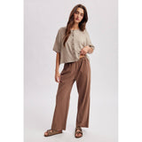 Short Sleeve Button Knit Top