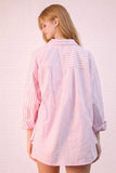 Striped Oversized Comfy Shirt Top & Shorts Set (S-L)