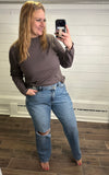 Judy Blue- High Waisted Criss Cross Dad Jean