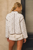 Floral Snap Button Quilted Jacket