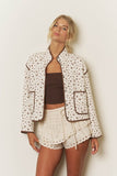 Floral Snap Button Quilted Jacket