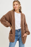 Chunky Cable Knit Cardigan (M, L)
