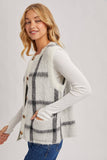 Button Down Plaid Sweater Vest