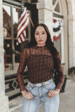 Lariat Lace Top- Chocolate (XL, 2X)