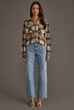 Tan, Dk. Green & Rust Plaid Button Up