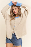 Ribbed Button Down Casual Cardigan (S,M,L)