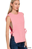 Side Tie Sweater Vest, Dark Pink (S)