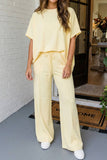 LAS-LIVE Drawstring High Waist Pants Loungewear Set (S-XL)