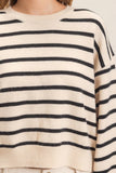 Striped Ribbed Crew Neck Sweater (S-L)