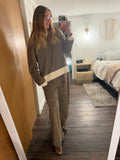 Striped Mock Neck Trim Set (S-3XL)