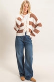Striped V-neck Sweater Cardigan (S-L)