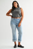 Mica- Mid Rise Cuffed Straight Denim (5,11,14w-18w)