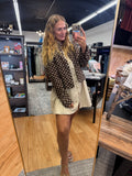 Polka Dot Button Down Jacket With Front Patch Pocket