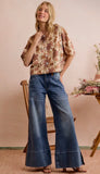 Floral Print Short Sleeve Cardigan