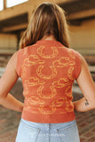 Camel Western Knit Sleevelss Button Down (S-L)