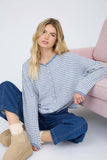 Stripe Raw Edge Cardigan, Dark Brown