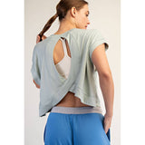 Open Back Athletic Top, Black (L)