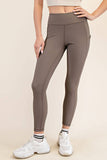 Nylon Rib Leggings With Pockets- Nomad (S, L)