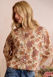 Floral Print Short Sleeve Cardigan