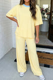LAS-LIVE Patchwork Trim Drawstring Loungewear Set (S-XL)