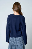 Raw Edge Exposed Seam Cardigan, Butter Yellow