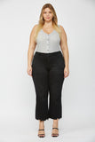Mica- High Rise Crop Flare Black Denim