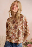 Floral Print Short Sleeve Cardigan