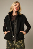 Oversized Fleece Vest, Black (S)
