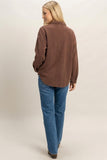 Mineral Wash Waffle Knit Button-Up Shacket (S-L)