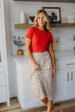 Short Sleeve Ribbed Tee-Poppy Red (XS-2XL)