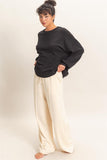 Oversized Crew Neck Top, Black (S-L)