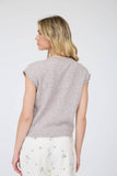 Raw Edge Sleeveless Lightweight Cardigan, Light Taupe (S-L)