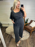 Washed Smocked Wide Leg Jumpsuit (3x)