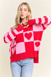 Checkerboard Heart Sweater (S-L)