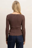 Ribbed Button Front Cardigan (S-L)