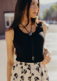 Scoop Neck Tank- Black