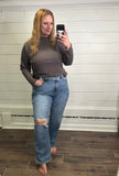 Judy Blue- High Waisted Criss Cross Dad Jean