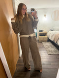 Striped Mock Neck Trim Set (S-3XL)