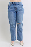 Judy Blue- High Waisted Criss Cross Dad Jean