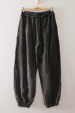Vintage Wash Cargo Jogger Pants- Black
