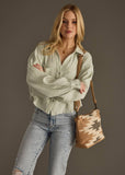 Sage Gauze Button Up
