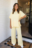 LAS-LIVE Drawstring High Waist Pants Loungewear Set (S-XL)